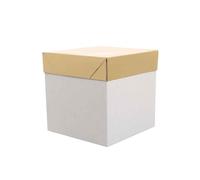 Scatola quadrata per panettone fondo automatico con coperchio oro 20x20x h 20cm