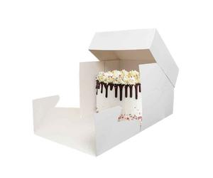 Scatola quadrata per torta con coperchio bianca 36,5 x 36,5 x h 25 cm