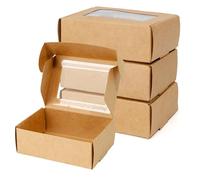 Scatola Regalo Con Coperchio,Scatole Per Bomboniere,Scatole Regalo,Scatola Cartone Con Coperchio,Scatoline Trasparenti,Scatole Regalo Natalizie Cartone,Giallo 8.5x6x3cm 20Pezzi,Scatole Cartone Piccole