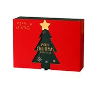 Scatola regalo di Natale rossa che avvolge i regali per la festa decorativa