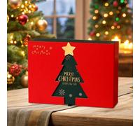 Scatola regalo di Natale rossa che avvolge i regali per la festa decorativa