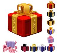 Scatola Regalo Esplosiva con Tema Prank -Prank Gift Box per Natale,Regalo Scherzo per Amici e Colleghi，Idea Rompicapo per Festività (Rosso - giallo, 6*6*8)