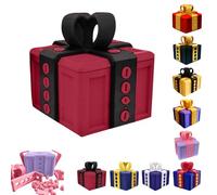 Scatola Regalo Esplosiva con Tema Prank -Prank Gift Box per Natale,Regalo Scherzo per Amici e Colleghi，Idea Rompicapo per Festività (Rosso - nero, 8*8*9)