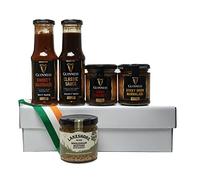 Scatola regalo gourmet irlandese con salsa guinness, marinata e chutney