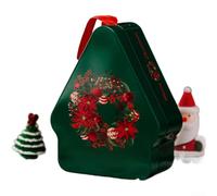 Scatola regalo in latta con struttura in metallo, stampa a cartoni animati, a forma di poligono e maniglia per il trasporto, per decorazioni e piccoli oggetti (F)