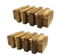 Scatola regalo in legno, 2 pezzi, magica scatola puzzle con 2 scomparti sicuri, puzzle box per regali, gioielli, denaro, magica scatola regalo per denaro, regalo di compleanno