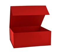 Scatola regalo magnetica rossa rigida per regali cioccolatini, gioielli e tutte le occasioni, dimensioni 16 x 20 x 8 cm