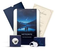 Scatola regalo Meteorite - vera meteorite (Space Rock) con certificato, lente d'ingrandimento e custodia per display, regalo a stella cadente e pezzo da collezione Astro per bambini e adulti