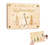 Scatola regalo natalizia in legno 20x15 cm incisione “Buon Natale” con motivi natalizi ideale per contanti biglietti e messaggi personalizzati regalo creativo per feste e decorazioni