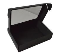 Scatola regalo nera con finestra, 305 x 215 x 80 mm