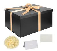 SCATOLA REGALO NERO CON COPERCHIO SET DI SCATOLE PER IMBALLAGGIO 38 X 28 X 19 CM