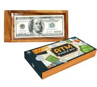 Scatola regalo per adulti con scritta "Money of the ATM", in legno, con scomparto nascosto, scatole regalo per puzzle e sfide rompicapo con design in legno con serratura segreta