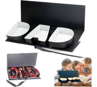 Scatola regalo per papà, scatola regalo per papà, scatola regalo vuota a forma di lettera, scatola regalo per la festa del papà, scatola di carta riempibile per la festa del papà (nero-A)