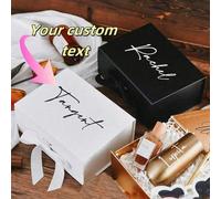 Scatola regalo personalizzata con coperchio magnetico, scatola regalo personalizzabile con coperchio e nastro, adatta per proposta testimoni dello sposo, matrimonio, damigelle, cura di sé, regali pers