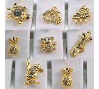 Scatola Regalo Serie Oro Placcato 7 Cristallo Pin Spilla Testuggine Pianoforte