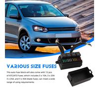 Scatola Relè Fusibile Pre-Cablata 12V Con 4 Relè 12 Vie