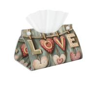 Scatola rettangolare porta fazzoletti, morsetto in legno Love Trendy impermeabile scatola di fazzoletti per camera da letto soggiorno custodia per fazzoletti facciali