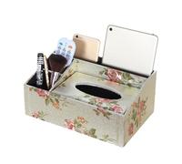 Scatola rettangolare retrò per fazzoletti con contenitore, multifunzione in pelle PU porta fazzoletti con scatola di telecomando per cancelleria, organizer decorativo per tovaglioli