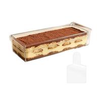 Scatola Rettangolare Trasparente Per Torte Con Coperchio E Pannello | Contenitore Acrilico Alimentare Per Mousse Budini dessert Feste Caffetterie 40cm