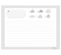 Scatola Ricettario con 60 schede illustrate da compilare con proprie Ricette e 6 divisori con Disegno pietanze 22,5x11x17, Ricarica 60 Schede