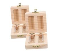 Scatola Ricordi Chioma Fetali e Cordone Ombelicale in Legno Vetro | Set Due Pezzi, per Primi Ricordi del Bambino Bambina, Beige, Organizzazione Protetta per Famiglie Neoformate