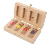 Scatola Ricordi Denti da Latte Scomparti Indipendenti | Legno e Vetro, Formato Portatile, Aperture per Tutti i Dentini, Organizzatore Souvenir per Bambini