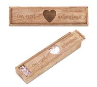 Scatola Ricordi Test Gravidanza, Legno Scatolina Annuncio Gravidanza Collezione di Souvenir per la Rivelazione del Bambino Sorpresa Annuncio Gravidanza per Marito Padre Nonni (Marrone)