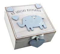 Scatola Ricordo Per Bambini - MDF - Bianca E Blu - Il Mio Ricordo Speciale