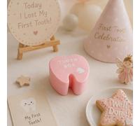 Scatola ricordo per denti da latte del bambino, scatola di conservazione per denti da latte a forma di dente, scatola organizer per ricordi della camera dei bambini e regalo commemorativo per il primo