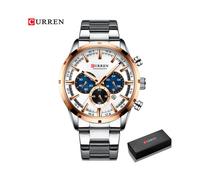 (scatola rosa argento) Nuovi orologi alla moda con cronografo sportivo al quarzo di marca superiore