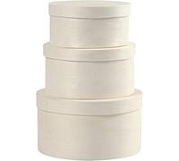 Scatola rotonda in legno di pioppo compensato, 3 misure assortite, diametro 10 +