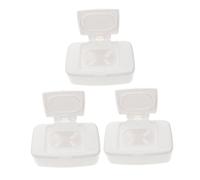 Scatola Salviette Umidificate a Pressione 3 Pezzi, Contenitore Pp Bianco | Ricaricabile e Portatile, per Passeggino e Viaggio, Set da 3 Pezzi Coperchio