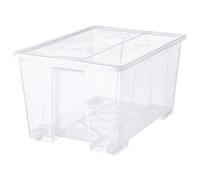 Scatola SAMLA con coperchio, 79x57x43 cm/130 l, trasparente