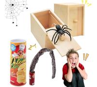 Scatola Scherzo Ragno, 2 Pezzi Spider Box Prank, 1 Pezzi Primavera Serpente Giocattolo, Scherzo Ragno, Lattine di Patatine Scherzi, Scatole di Scherzi a Sorpresa per Halloween e Pesce d'aprile