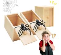 Scatola Scherzo Ragno, 3 Pezzi Spider Box Prank, Scherzo Ragno, Scatole di Scherzi a Sorpresa, Spider Box di Legno, Scatola di Legno Scherzo, Ragno Finto Scherzo per Halloween e Pesce d'aprile