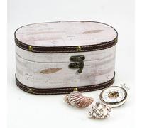 SCATOLA SCRIGNO COFANETTO DEL TESORO OVALE VINTAGE 30x24x15CM