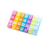 Scatola settimanale di farmaci Contenitore for pillole portatile da 28 griglie, contenitore for settimanale, for farmaci 7 giorni, scatola di plastica