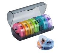 Scatola settimanale di farmaci Contenitore for pillole settimanale Rainbow da 7 giorni, contenitore for portatile in plastica, portapillole for compresse