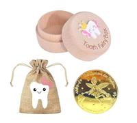 Scatola Souvenir Per La Fatina Dei Denti, 1 Moneta D'Oro, 1 Custodia, Regalo Adatto Ai Bambini Nella Fase Della Dentizione