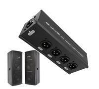 Scatola Splitter Audio A 4 Canali - Forniture Da Ufficio In Lega Di Alluminio Ad Alta Velocità,4 Canali a Connettore RJ45,Per Palcoscenico Monitor Proiettore Portatile Tablet Telefono Sala Riunioni