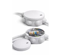 Scatola Stagna Tonda con Coperchio e 4 Passacavi IP44 - Ø 80 x H40 mm - Cassetta Derivazione Elettrica per Interno/Esterno - Lemag srl