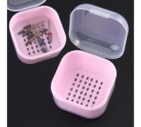 Scatola sterilizzatrice per unghie, contenitore disinfettante in plastica per accessori per nail art, punte per trapano per unghie, vassoio sterilizzatore portatile con colino, vassoio per ammollo