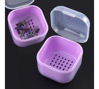 Scatola sterilizzatrice per unghie, contenitore disinfettante in plastica per accessori per nail art, punte portatili per trapano per unghie, vassoio per sterilizzazione con colino, strumento per