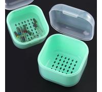 Scatola sterilizzatrice per unghie, vassoio in plastica per accessori per nail art, contenitore disinfettante portatile con colino, per punte da trapano per unghie, attrezzature per la pulizia della