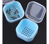 Scatola sterilizzatrice per unghie, vassoio in plastica per accessori per nail art, punte per trapano per unghie, contenitore disinfettante portatile con colino, strumento per sterilizzazione per