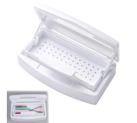 Scatola sterilizzatrice per unghie, vassoio in plastica per sterilizzazione, vassoio per conservazione e sterilizzazione, per parrucchieri, extension per ciglia, must have per nail tech (bianco, 2