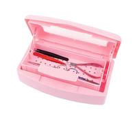 Scatola sterilizzatrice per unghie, vassoio in plastica per sterilizzazione, vassoio per conservazione e sterilizzazione, per parrucchieri, extension per ciglia, must have per nail tech (rosa, 2 pezzi