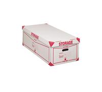 KING MEC - 00160400 - Scatola Storage - con coperchio - 38,5x26,4x75,5 cm - bianco e rosso - 1604 Esselte Dox - 30353 - Conf. da 8 Pz. - 00160400