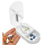 Scatola tagliapillole, Affettatrice tagliapillole, Tagliapillole portatile con scomparto per pillole integrato per tagliare le pillole più resistenti