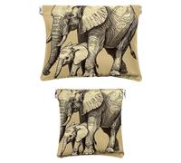 Scatola tascabile in finta pelle, 2 pezzi, piccole borse per borse, mini borse portatili per cosmetici da donna, borsa multifunzionale da viaggio, pittura sul tetto, Motivo: 4385, 7.1x5.8in/4.7x4.5in